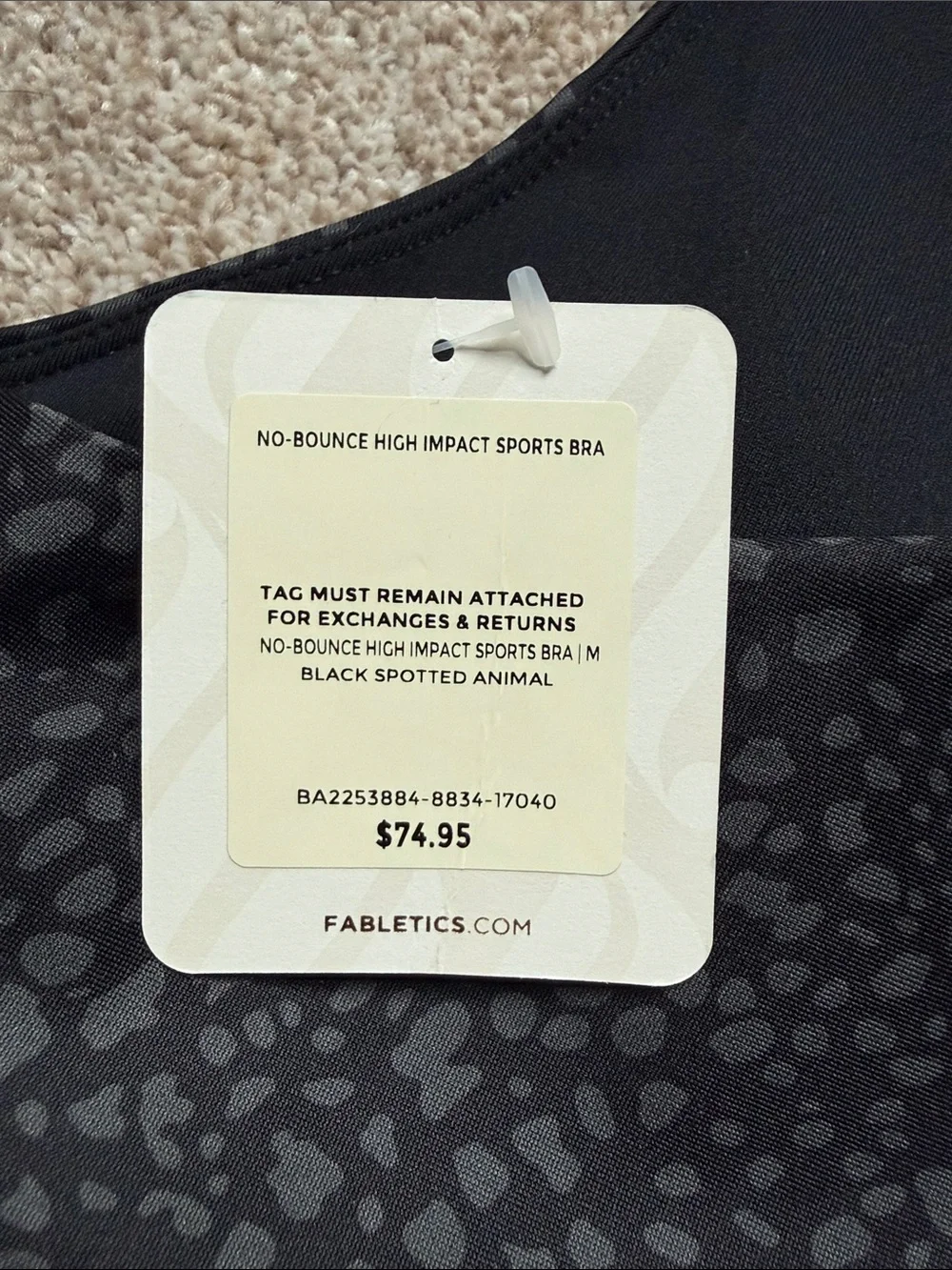 Fabletics Black Speckle Racerback Sports Bra & Leggings - Picture 3 of 3